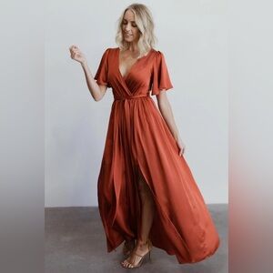 Baltic Born Rust Belted Maxi Dress